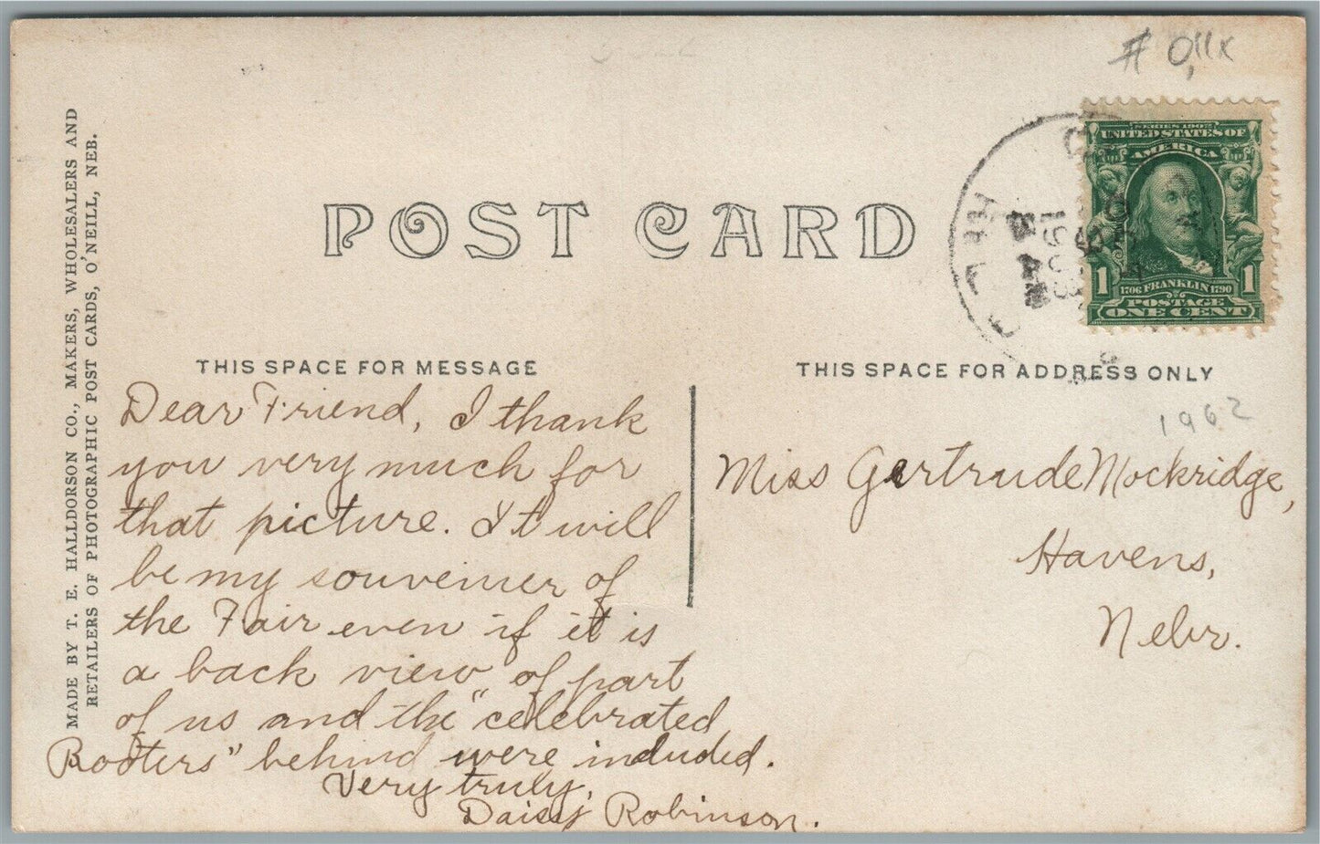 CLARKS NE WEST SIDE MAIN STREET ANTIQUE REAL PHOTO POSTCARD RPPC