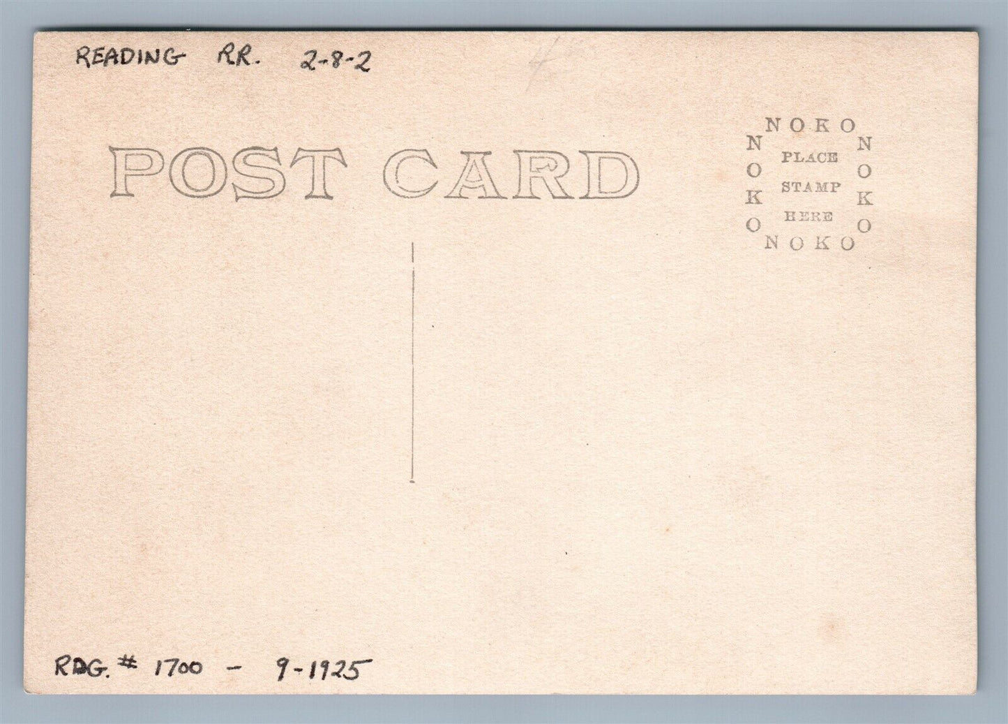 READING RAILROAD LOCOMOTIVE TRAIN ANTIQUE REAL PHOTO POSTCARD RPPC railway