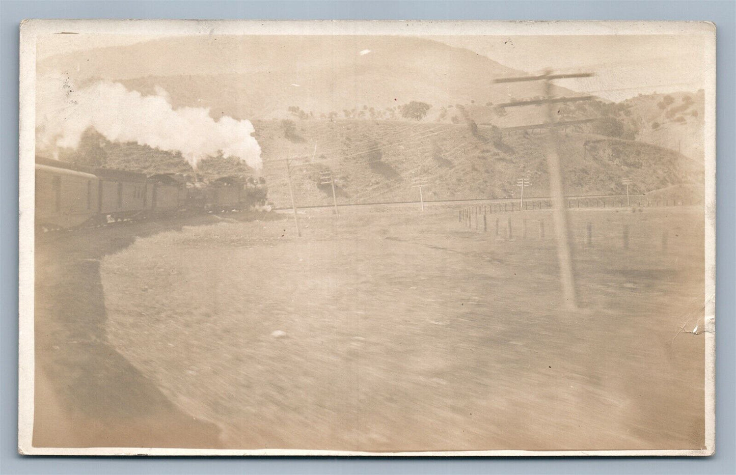 TRAIN SANTA FE RAILROAD ANTIQUE REAL PHOTO POSTCARD RPPC railway California