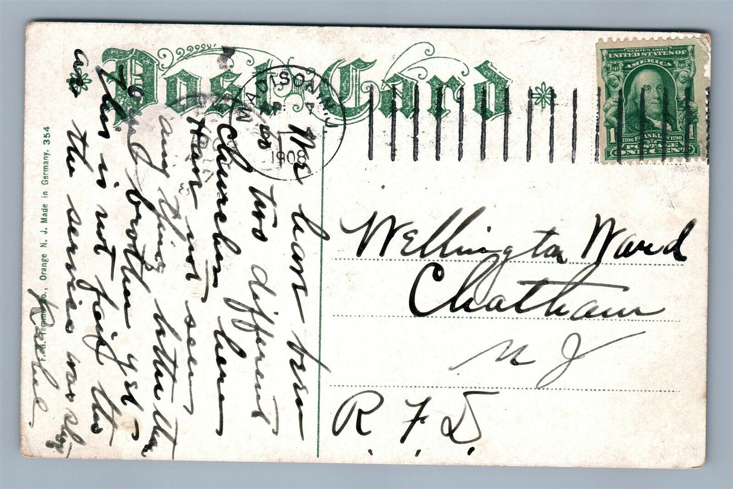 MADISON NJ ST.VINCENTS R.C. CHURCH ANTIQUE POSTCARD