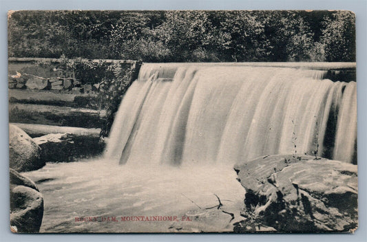 MOUNTAINHOME PA ROCKY DAM ANTIQUE POSTCARD