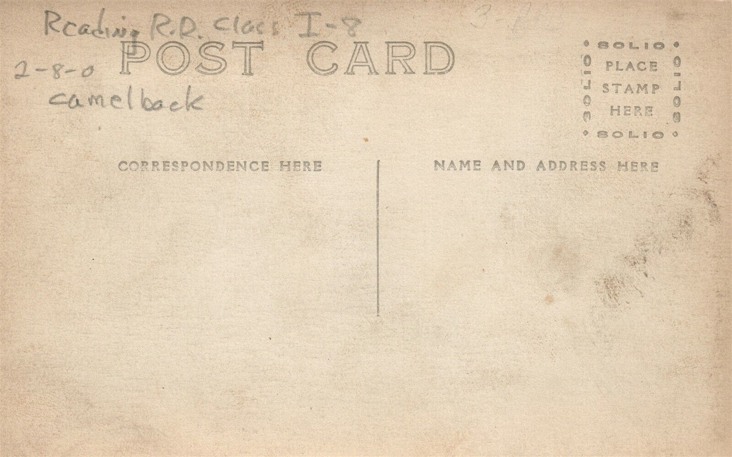 READING R.R. LOCOMOTIVE ANTIQUE REAL PHOTO POSTCARD RPPC railroad railway PA