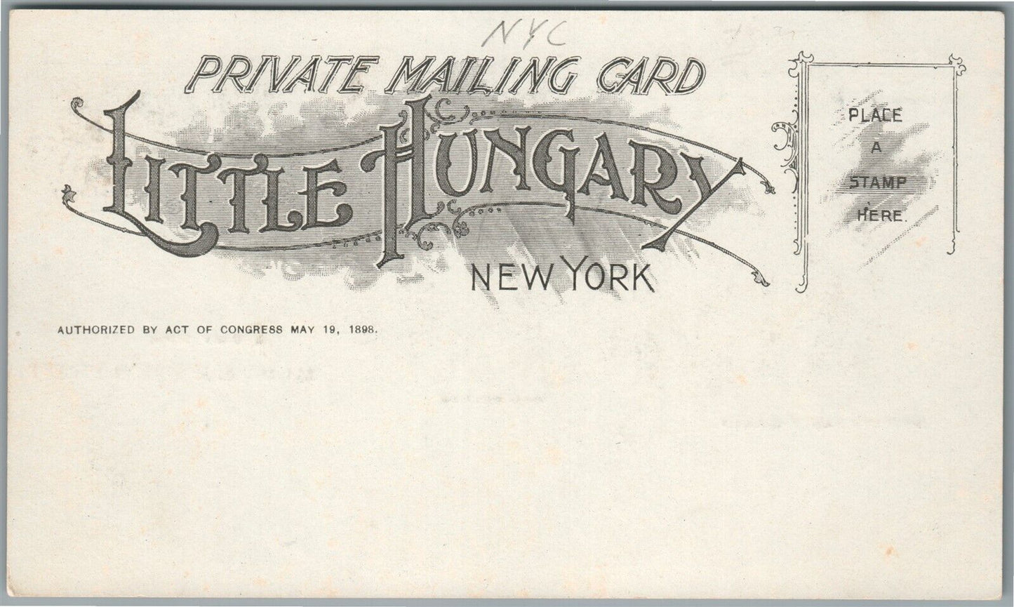 BROOKLYN NY LITTLE HUNGARY ANTIQUE POSTCARD