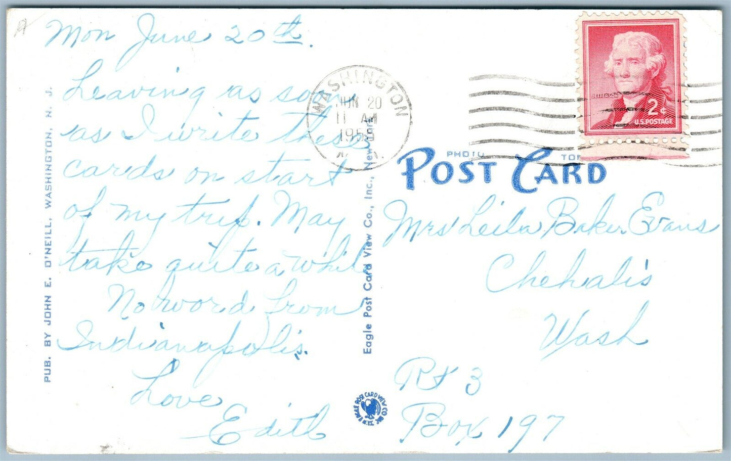 WASHINGTON NJ CORNER OF CARLTON & GRAND AVENUE ANTIQUE POSTCARD