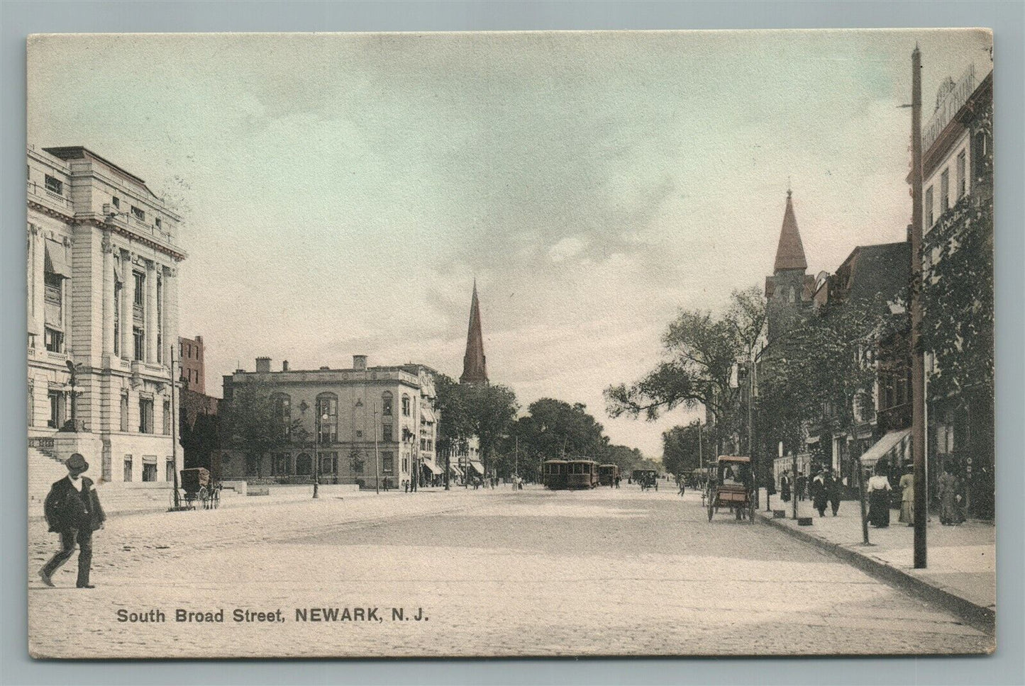 NEWARK NJ SOUTH BROAD STREET PICTURE FRAMING ADVERTISING ANTIQUE POSTCARD