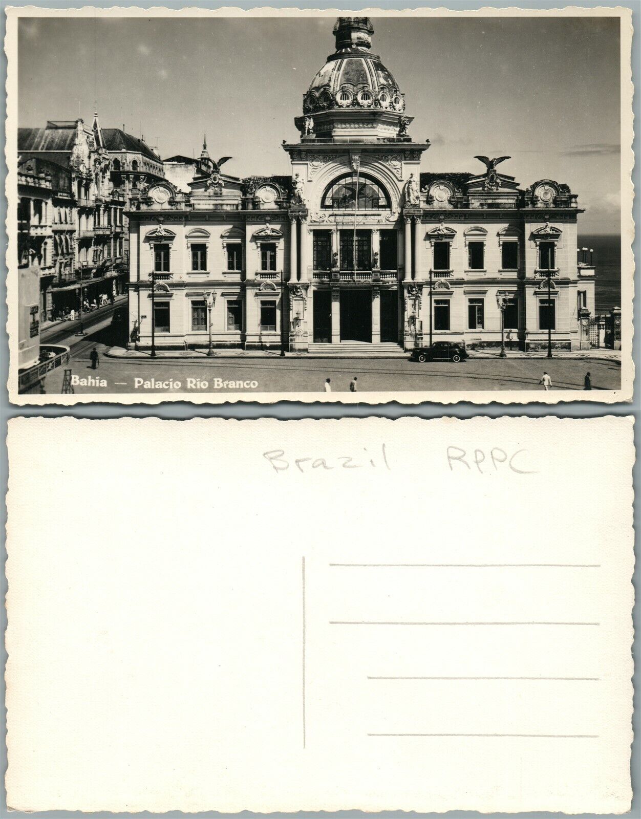 BAHIA BRAZIL PALACIO RIO BRANCO VINTAGE REAL PHOTO POSTCARD RPPC