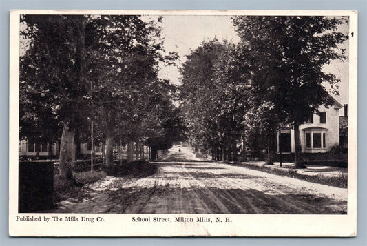 MILTON MILLS NH SCHOOL STREET ANTIQUE POSTCARD