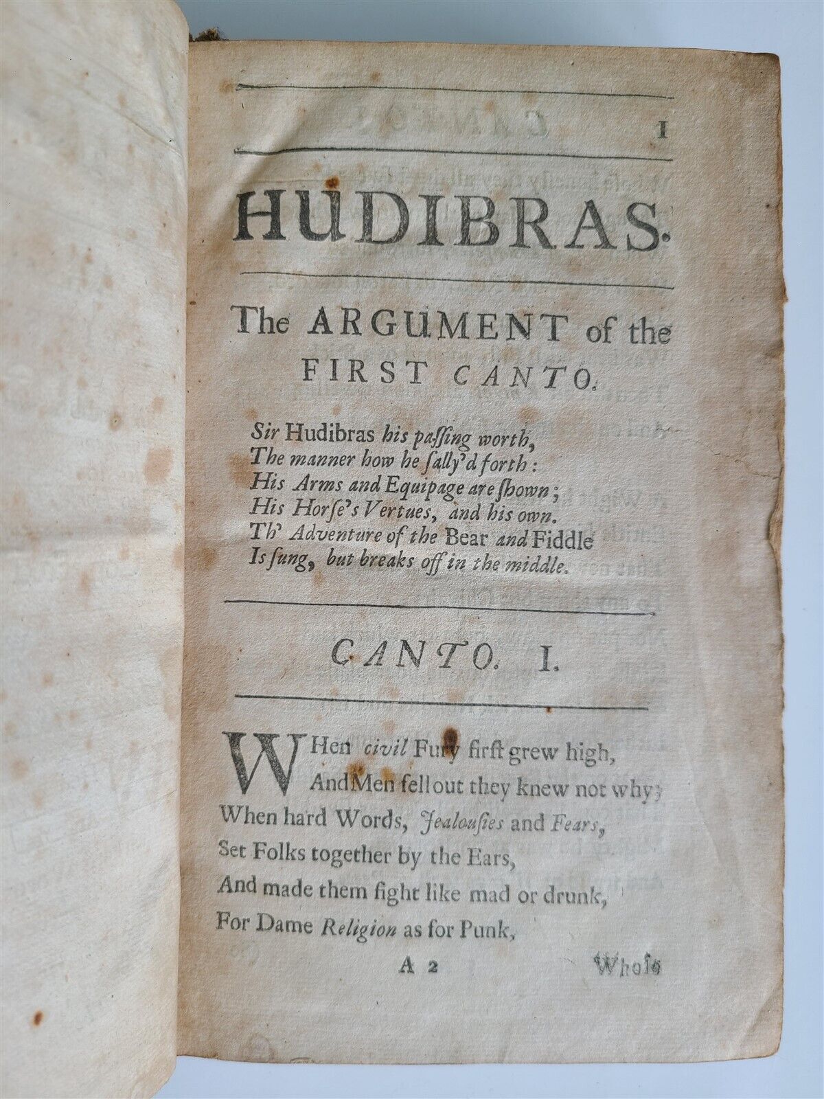 1700 HUDIBRAS by SAMUEL BUTLER antique in ENGLISH POLITICAL SATIRE