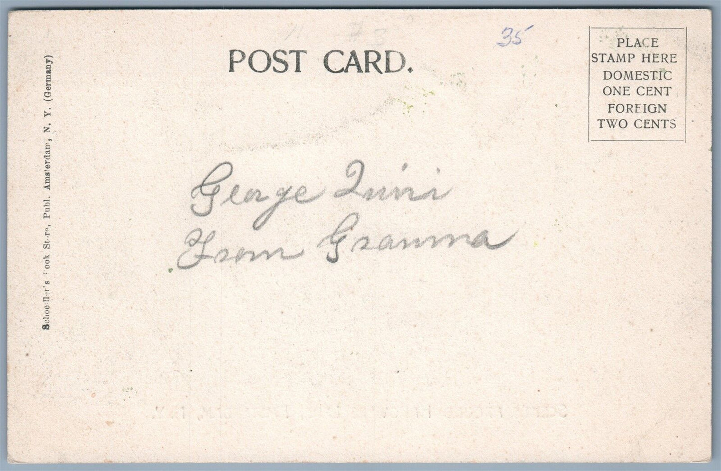 AMSTERDAM NY HANOVERS LAKE UNDIVIDED ANTIQUE POSTCARD trolley railroad