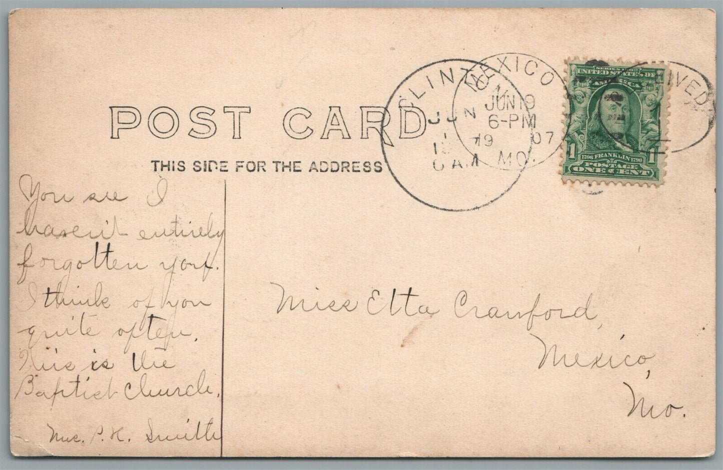 CLINTON NJ BAPTIST CHURCH ANTIQUE REAL PHOTO POSTCARD RPPC