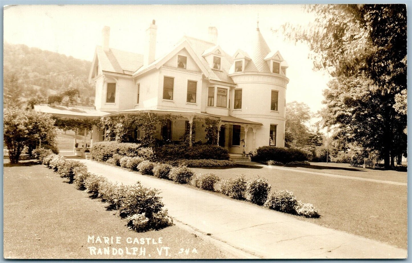 RANDOLPH VT MARIE CASTLE ANTIQUE REAL PHOTO POSTCARD RPPC