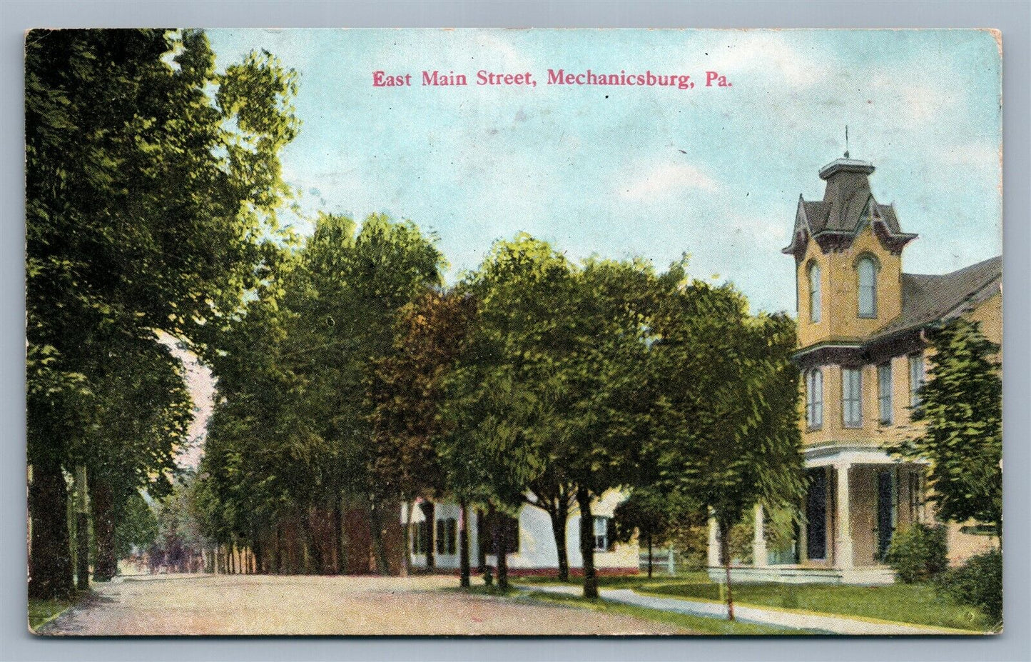 MECHANICSBURG PA EAST MAIN STREET ANTIQUE POSTCARD
