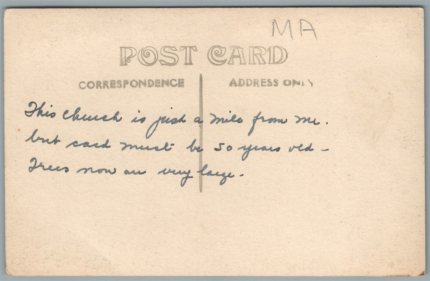 NORTH SWANSEA MA FIRST BAPTIST CHURCH ANTIQUE REAL PHOTO POSTCARD RPPC