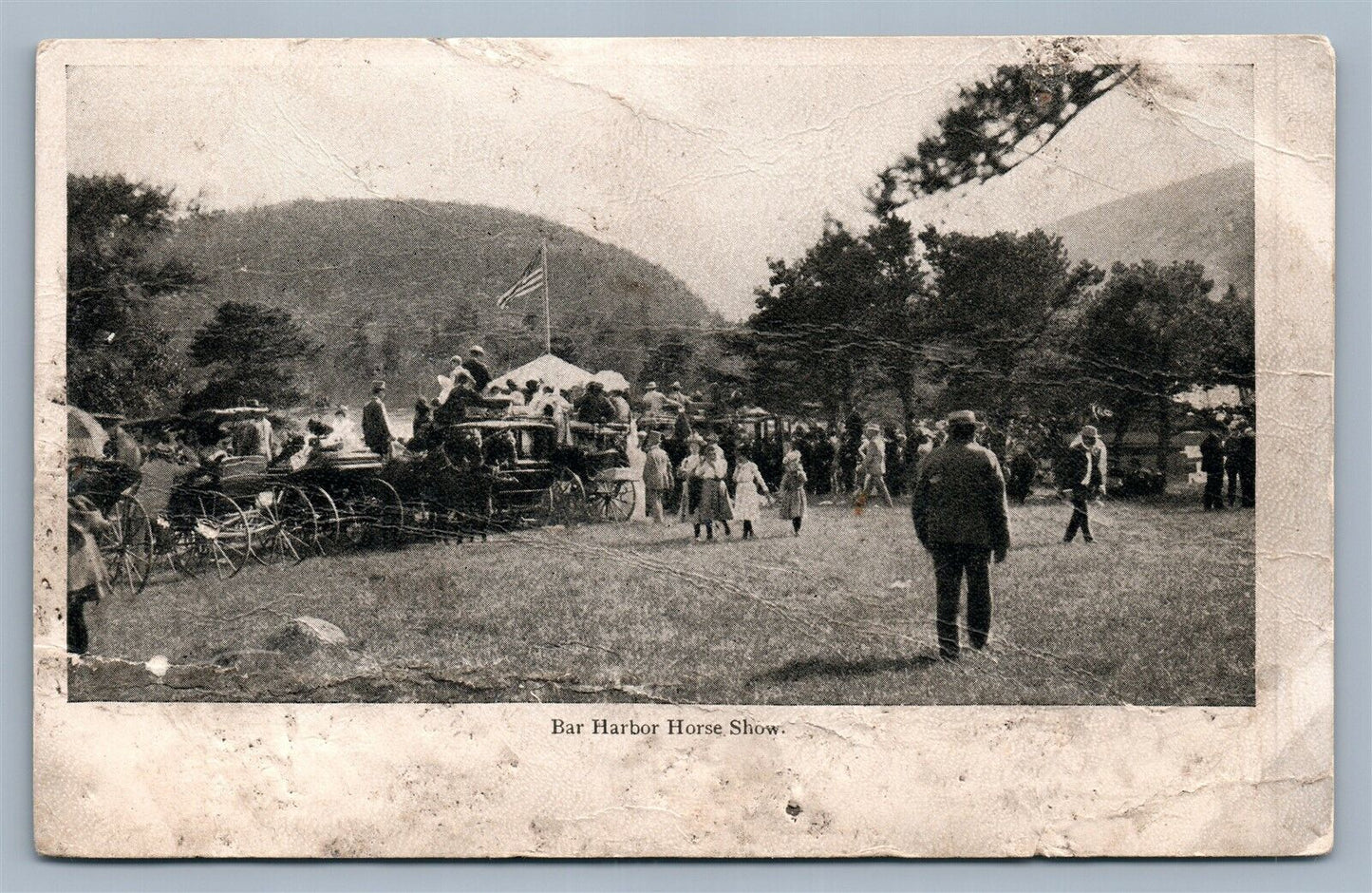 BAR HARBOR ME HORSE SHOW ANTIQUE POSTCARD