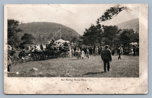 BAR HARBOR ME HORSE SHOW ANTIQUE POSTCARD