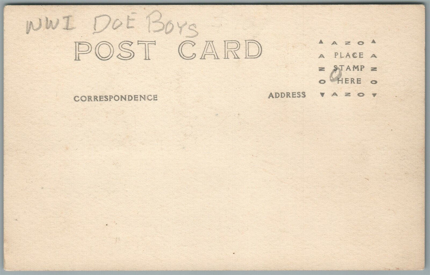 WWI AMERICAN SOLDIERS ANTIQUE REAL PHOTO POSTCARD RPPC