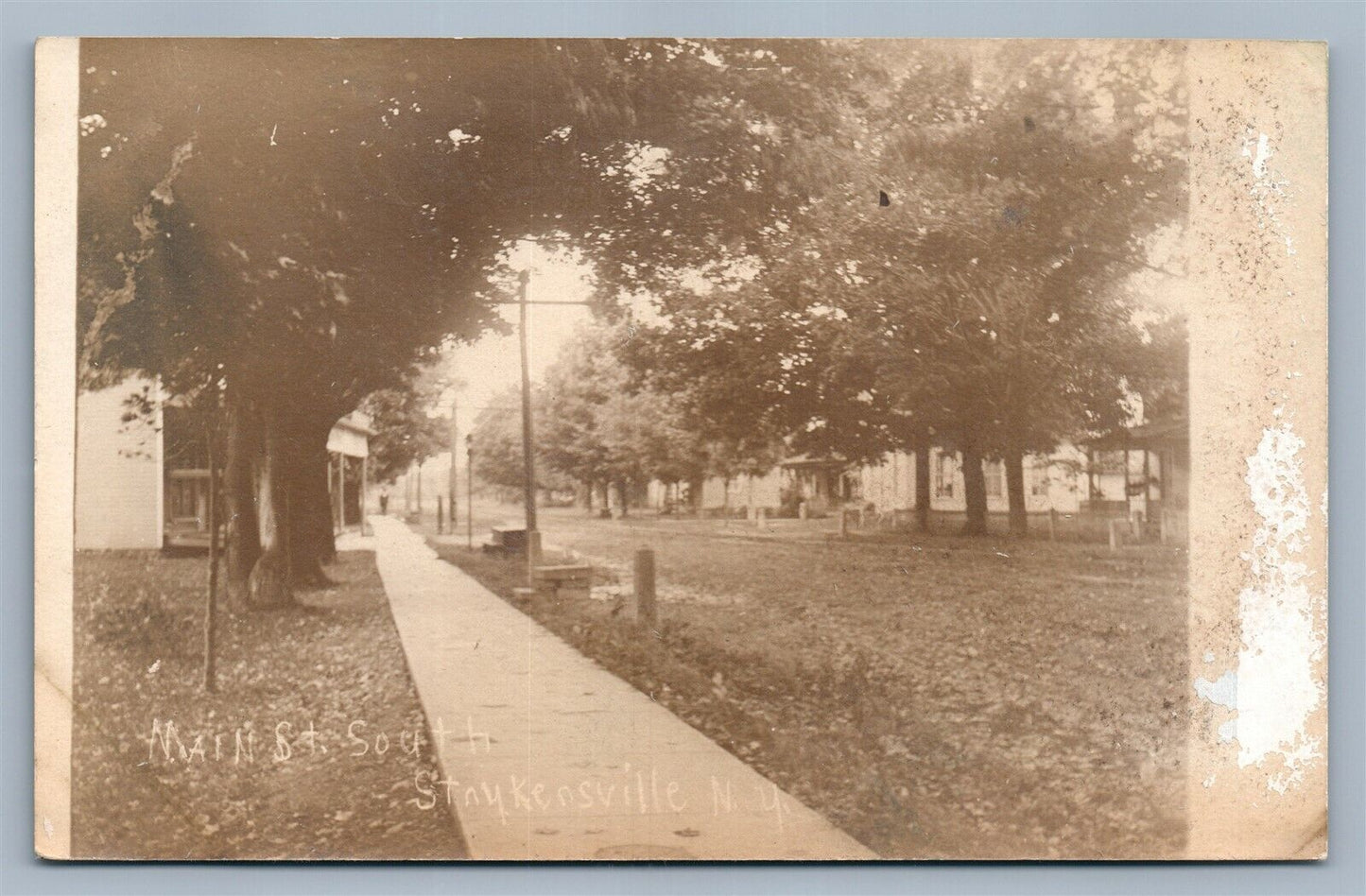 SOUTH STRYKERSVILLE NY MAIN STREET ANTIQUE REAL PHOTO POSTCARD RPPC