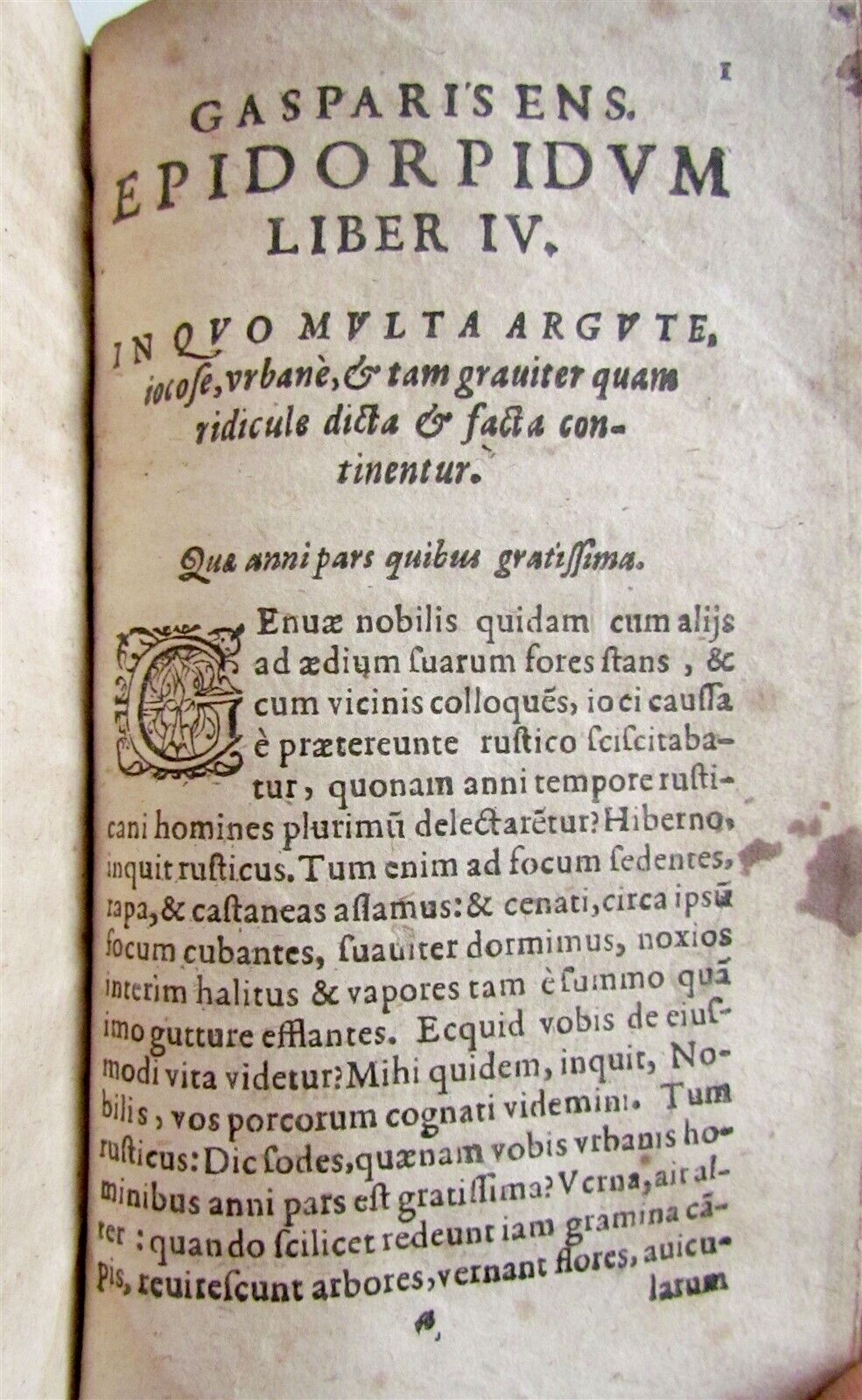 1624 CASPARIS ENS EPIDORPIDUM antique