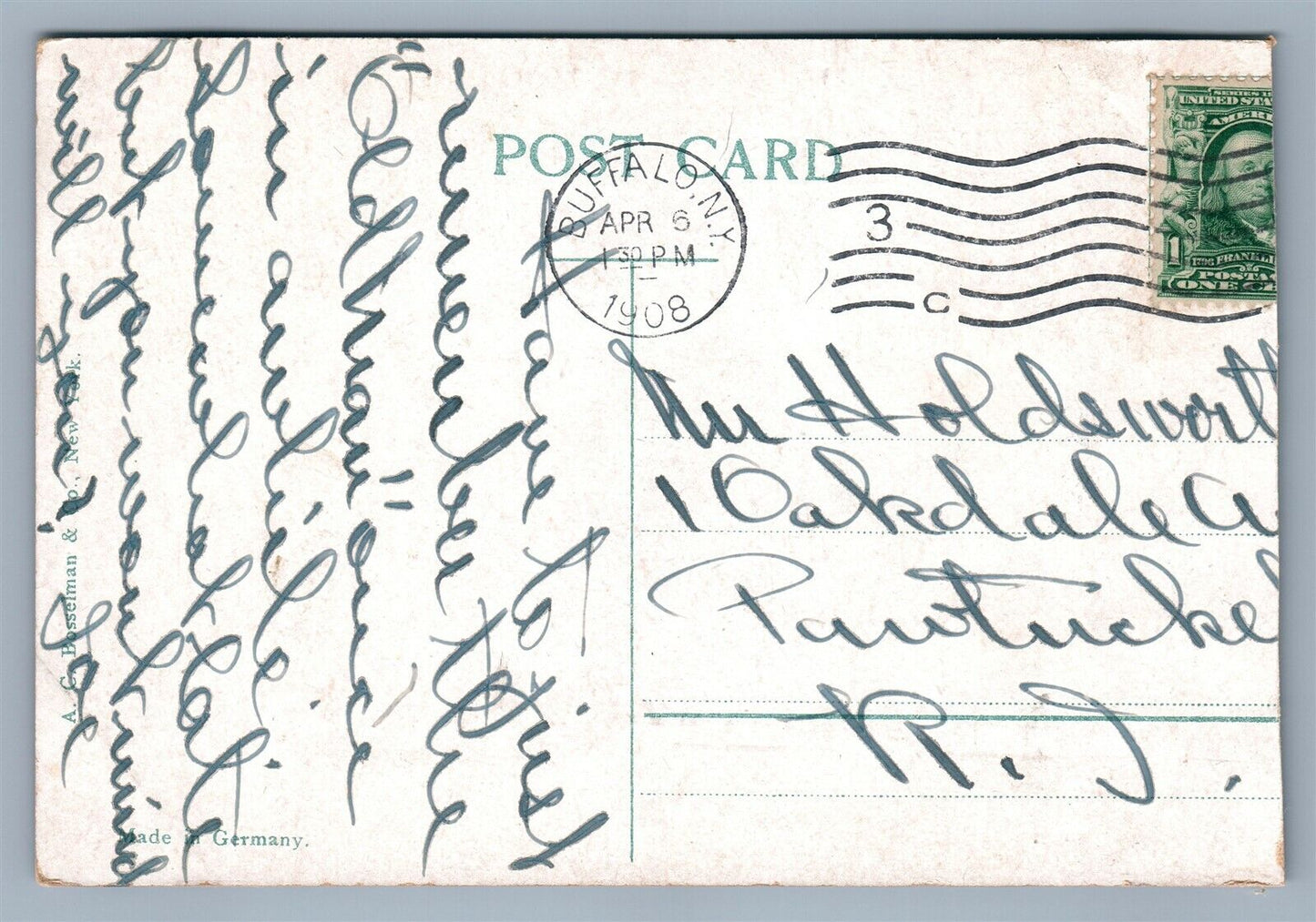 AKRON OH HARVARD STREET ANTIQUE POSTCARD