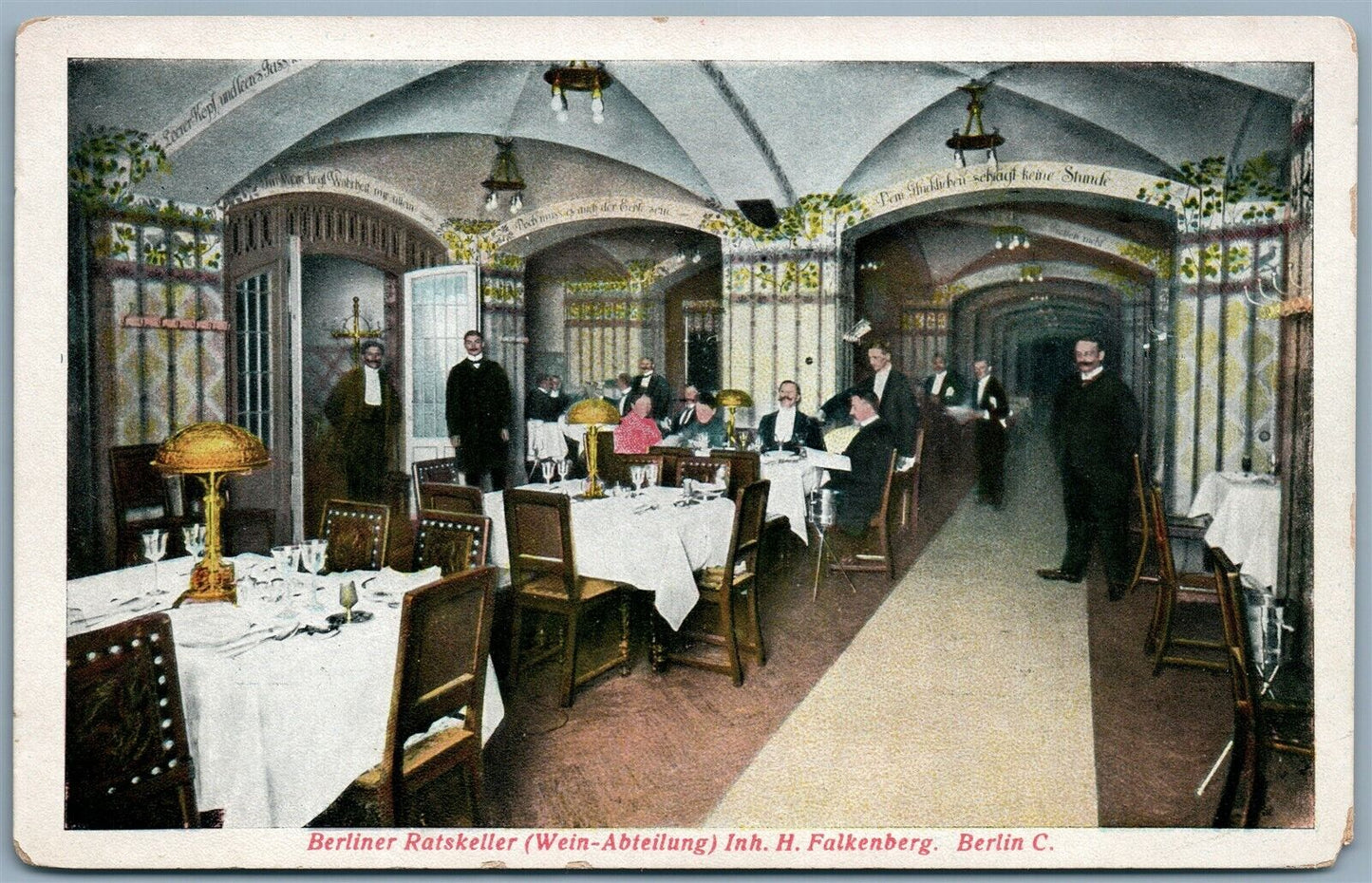 BERLIN GERMANY RATSKELLER WEIN ABTEILUNG INH. H. FALKENBERG ANTIQUE POSTCARD