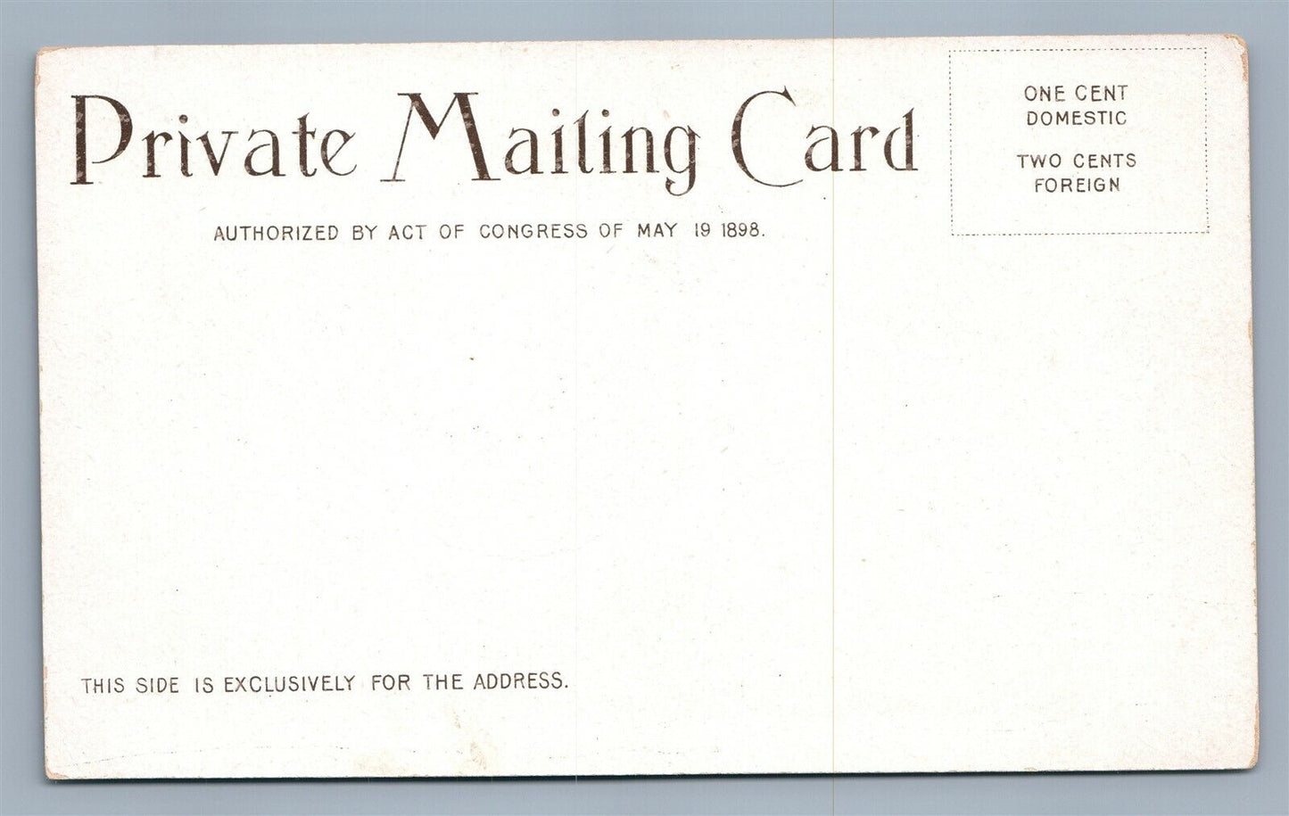 S. BARLETT BOSTON MA COCOA ADVERTISING ANTIQUE POSTCARD PRIVATE MAILING CARD
