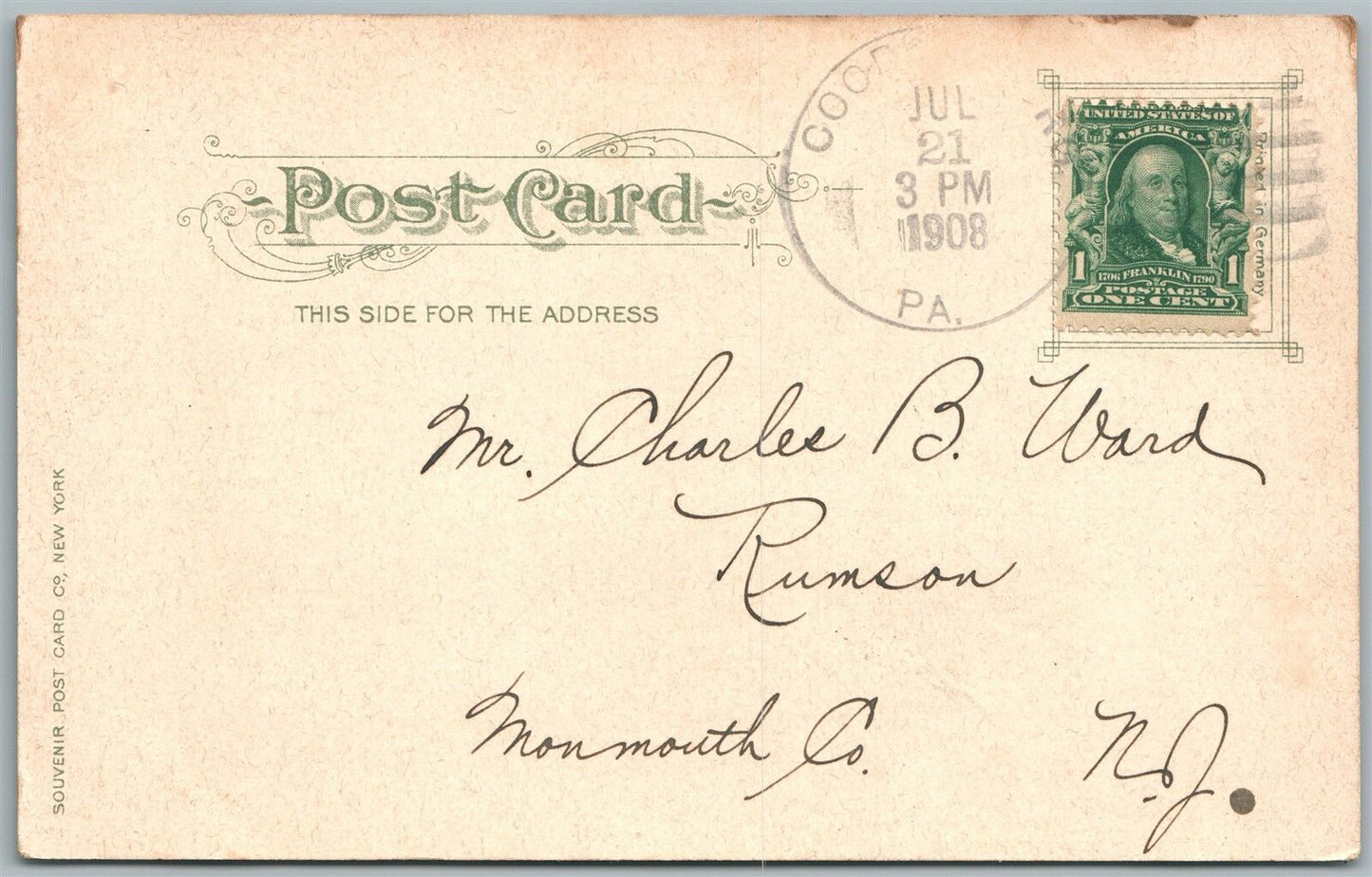 ALLENTOWN PA CENTRAL FIRE & POLICE STATION 1908 UNDIVIDED ANTIQUE POSTCARD