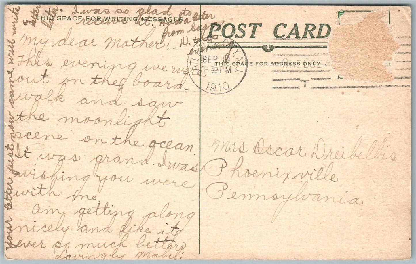 CAPE MAY NJ COURT HOUSE 1910 ANTIQUE POSTCARD