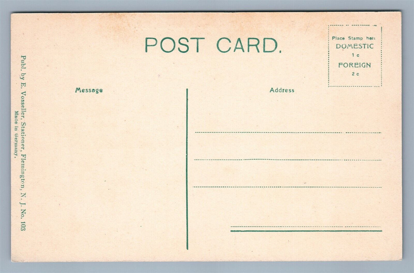 FLEMINGTON NJ HOLCOMBE'S MILL-DAM ANTIQUE POSTCARD