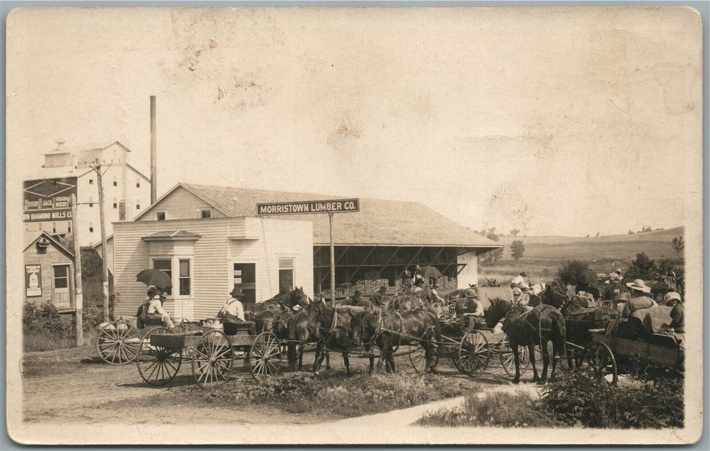 MORRISTOWN MN LUMBER COMPANY ANTIQUE REAL PHOTO POSTCARD RPPC