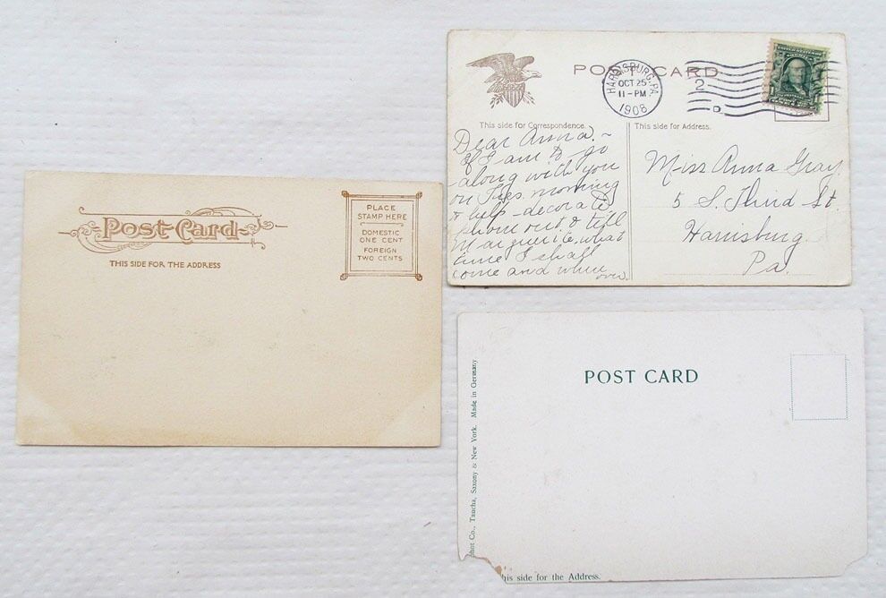 LOT OF 3 ANTIQUE 1906-1908 POSTCARDS MARKET STREET BRIDGE HARRISBURG PA