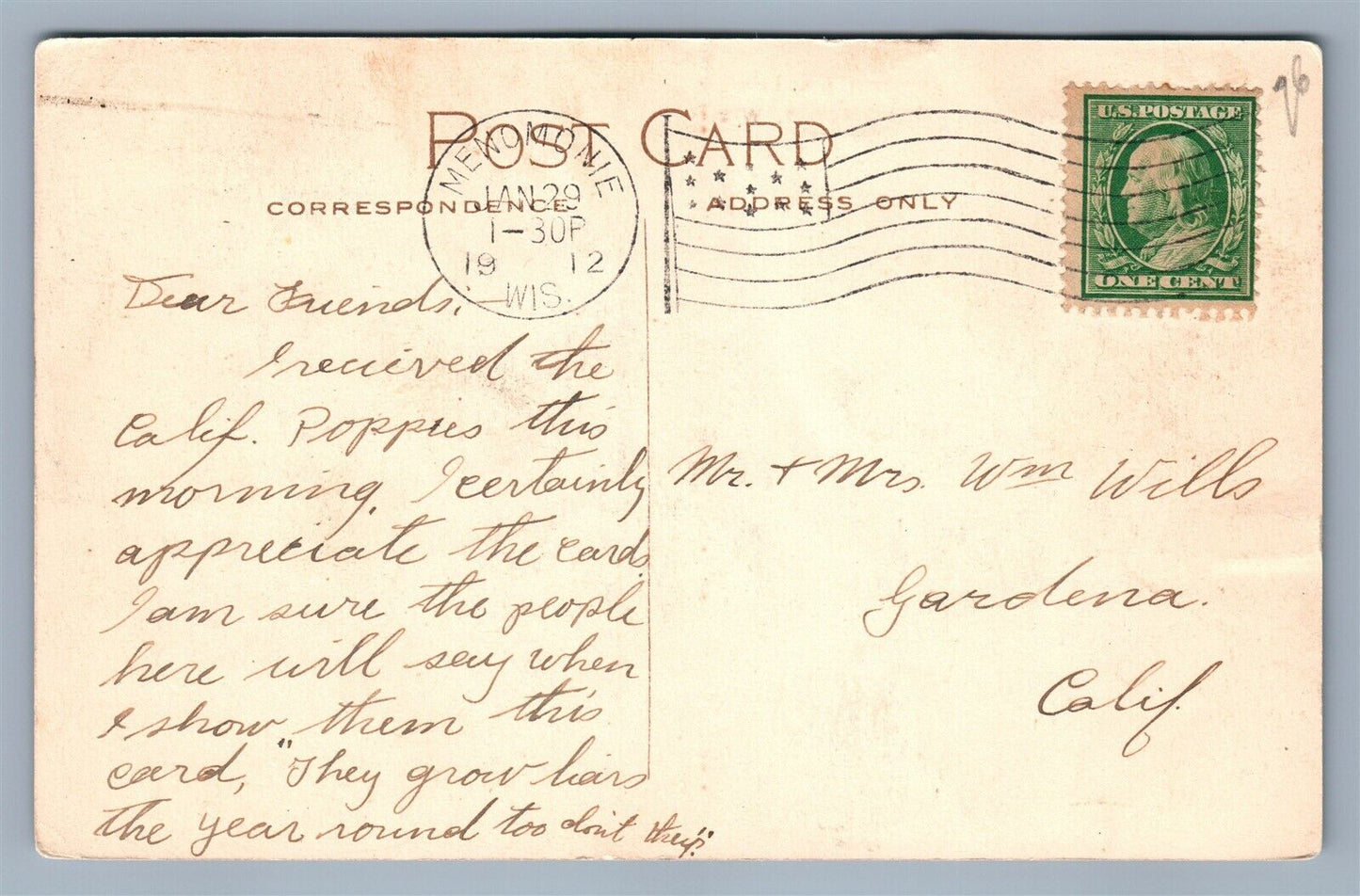 MENOMONIE WI NORTH BROADWAY ANTIQUE POSTCARD