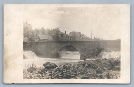 HILLSBORO NH BRIDGE & DAM VIEW ANTIQUE REAL PHOTO POSTCARD RPPC