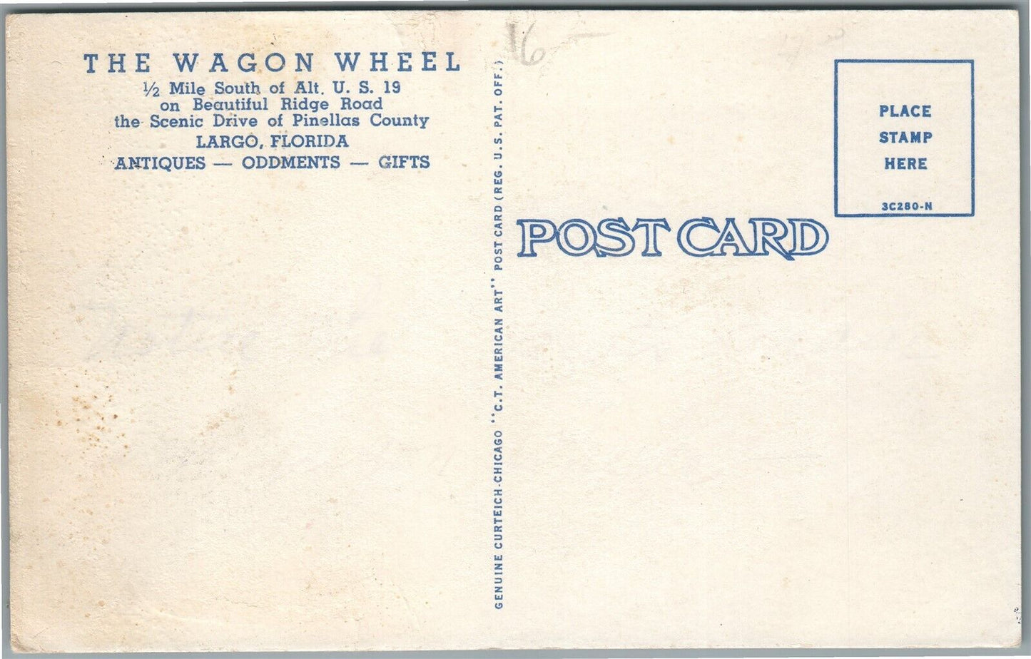 LAGO FL THE WAGON WHEEL ANTIQUE POSTCARD