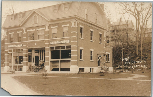 PROCTOR VT POST OFFICE CLOTHING & SHOES STORE ANTIQUE REAL PHOTO POSTCARD RPPC