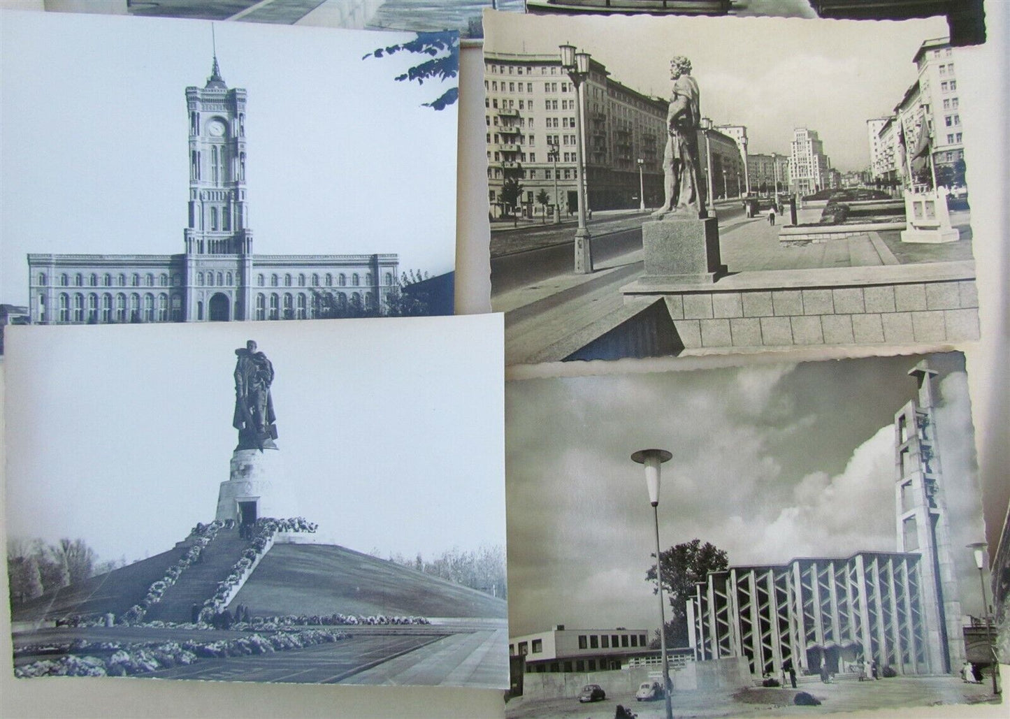 LOT OF 28 GERMAN VINTAGE REAL PHOTO POSTCARD RPPC BERLIN TREPTOWER PARK