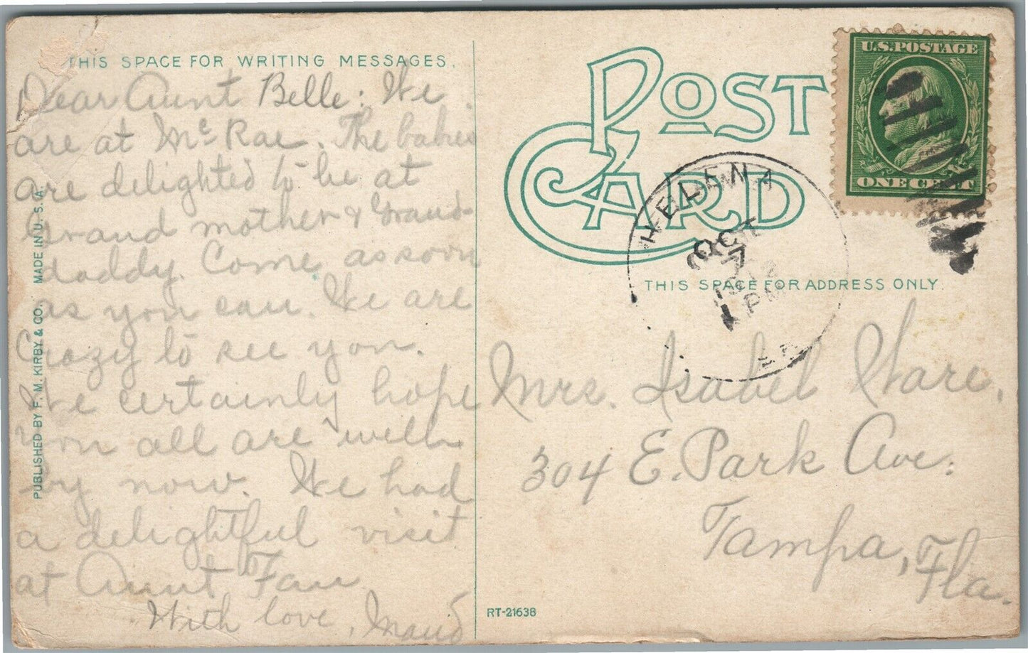 SAVANNAH GA 37th STREET WEST ANTIQUE POSTCARD