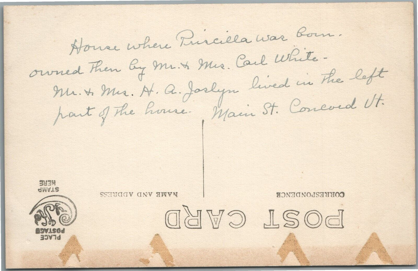 CONCORD VT MAIN STREET ANTIQUE REAL PHOTO POSTCARD RPPC