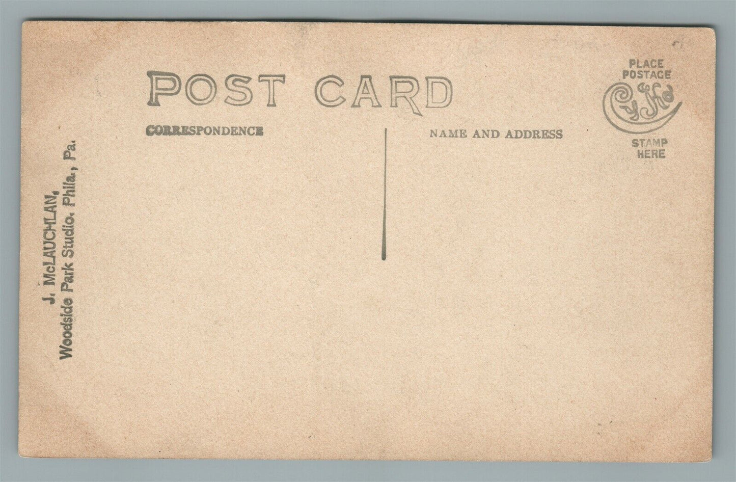 PHILADELPHIA WOODSIDE PARK PA ANTIQUE REAL PHOTO POSTCARD RPPC by McLAUGHLAN