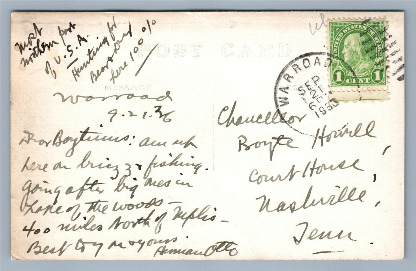 WARROAD MN SUMMER CAMP ANTIQUE REAL PHOTO POSTCARD RPPC