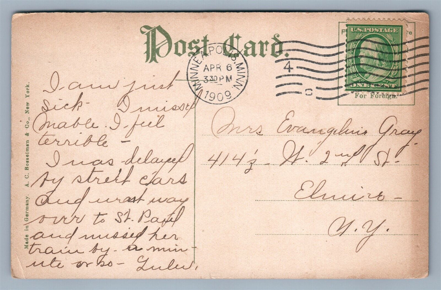 TWIN CITIES MN LAKE CALHOUN HEDGE & DRIVE ANTIQUE 1909 POSTCARD