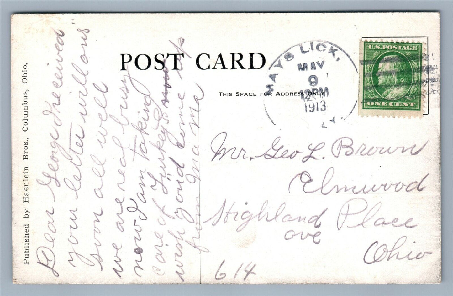 COLUMBUS OH EARTHQUAKE RAILROAD ANTIQUE POSTCARD railway