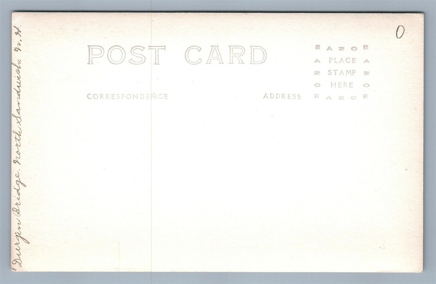 NORTH SANDWICH NH DURGIN COVERED BRIDGE ANTIQUE REAL PHOTO POSTCARD RPPC