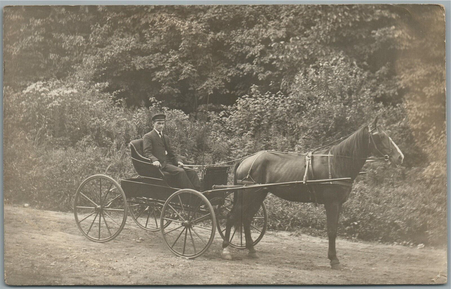 WILLIAMSTOWN VT HORSE DRAWN CART ANTIQUE REAL PHOTO POSTCARD RPPC