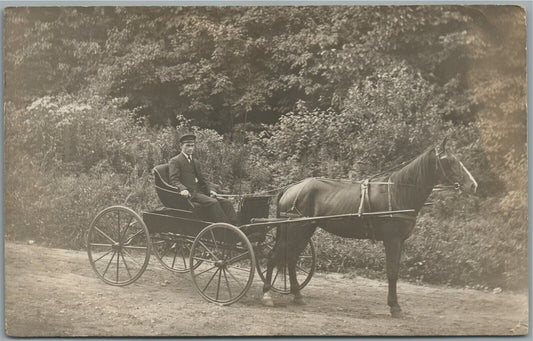 WILLIAMSTOWN VT HORSE DRAWN CART ANTIQUE REAL PHOTO POSTCARD RPPC