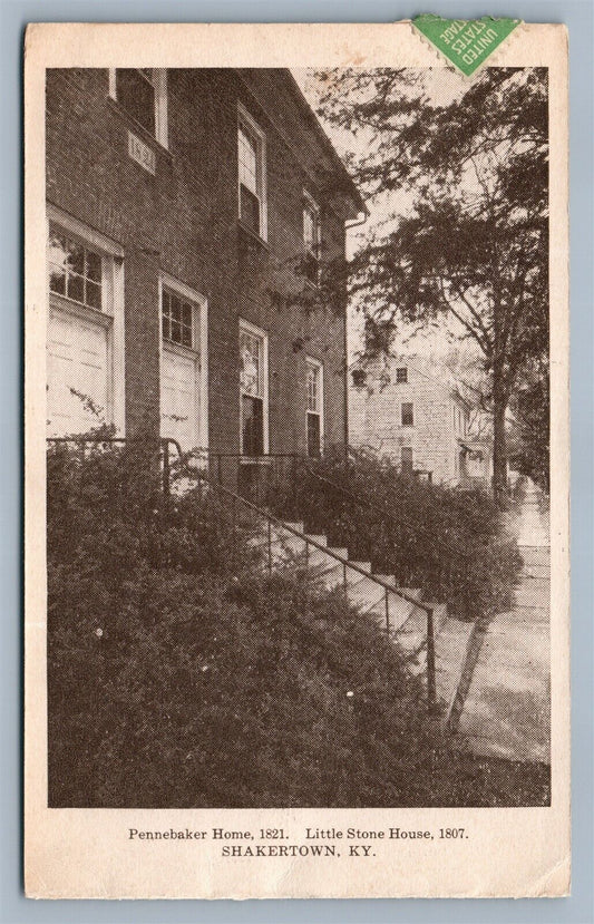 SHAKERTOWN KY PENNEBAKER HOME ANTIQUE POSTCARD