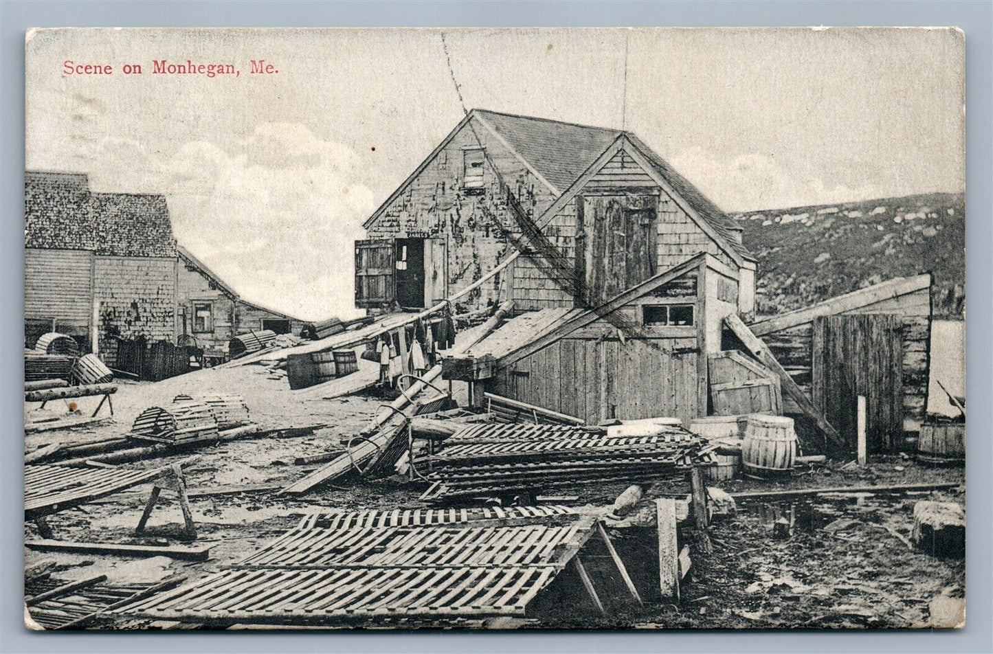 MONHEGAN ME ANTIQUE POSTCARD