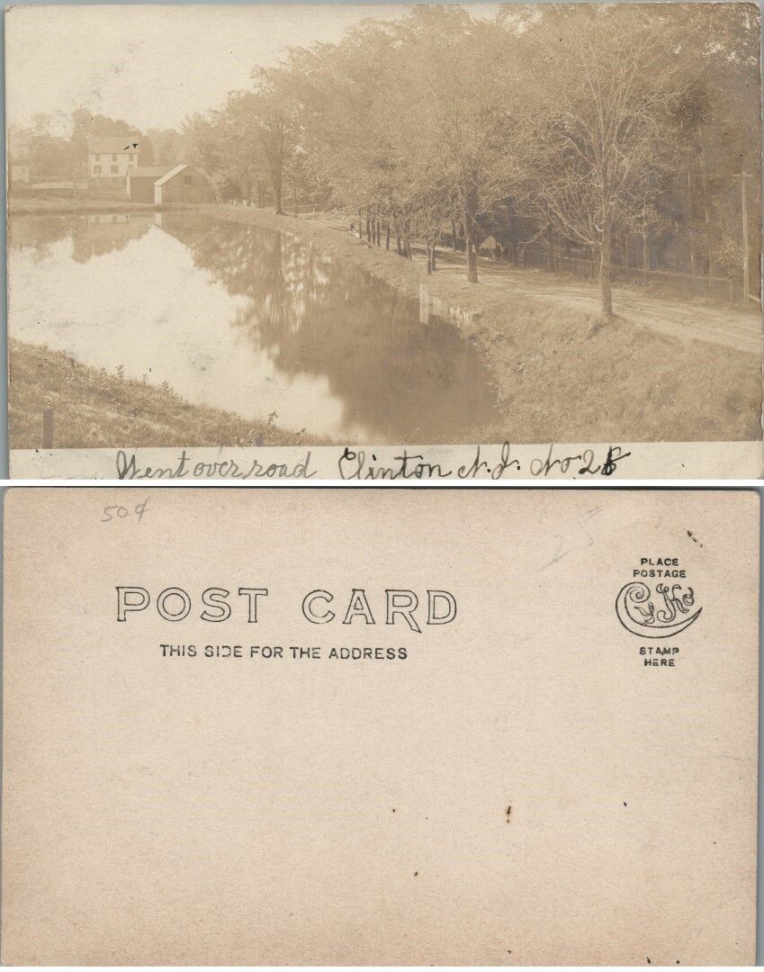 ANTIQUE UNUSED RPPC REAL PHOTO POSTCARD CLINTON N.J.