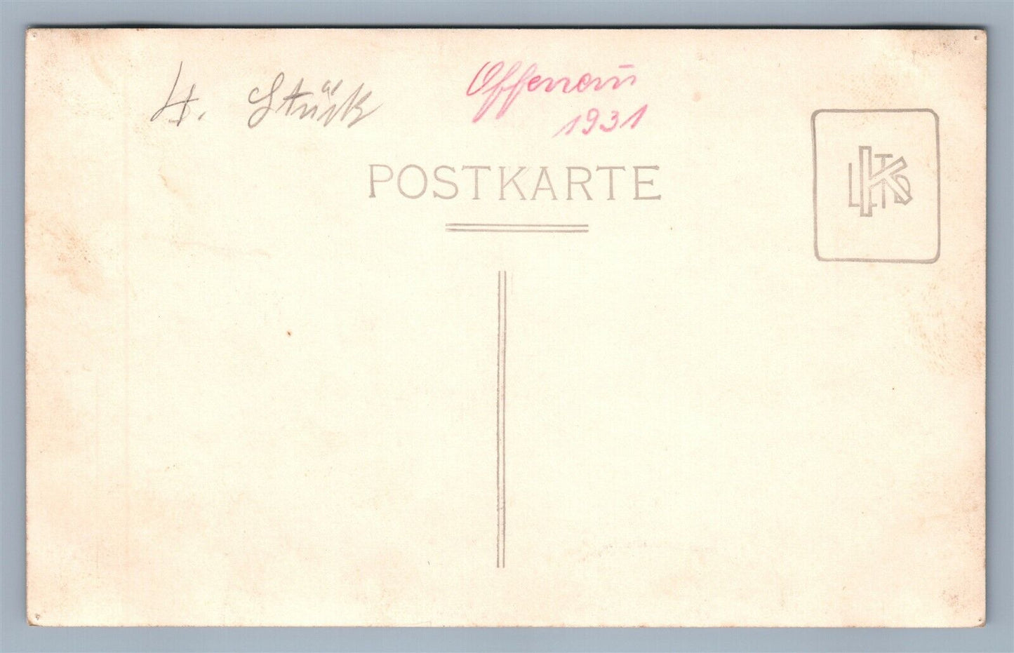 ATHLETIC TEAM 1931 VINTAGE REAL PHOTO POSTCARD RPPC