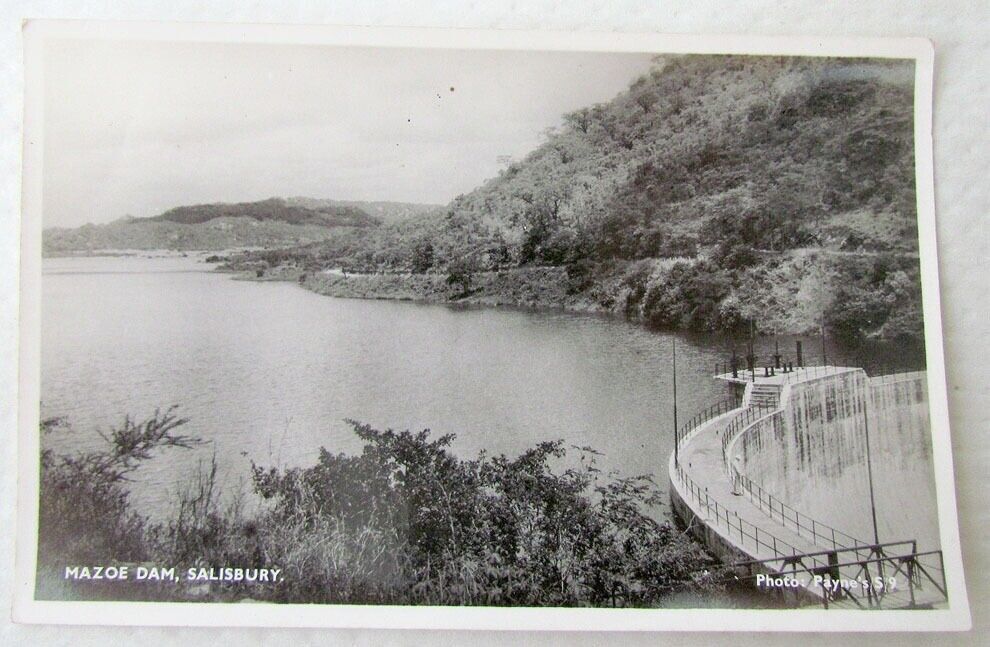 MAZOE DAM SALISBURY RHODESIA VINTAGE REAL PHOTO POSTCARD RPPC