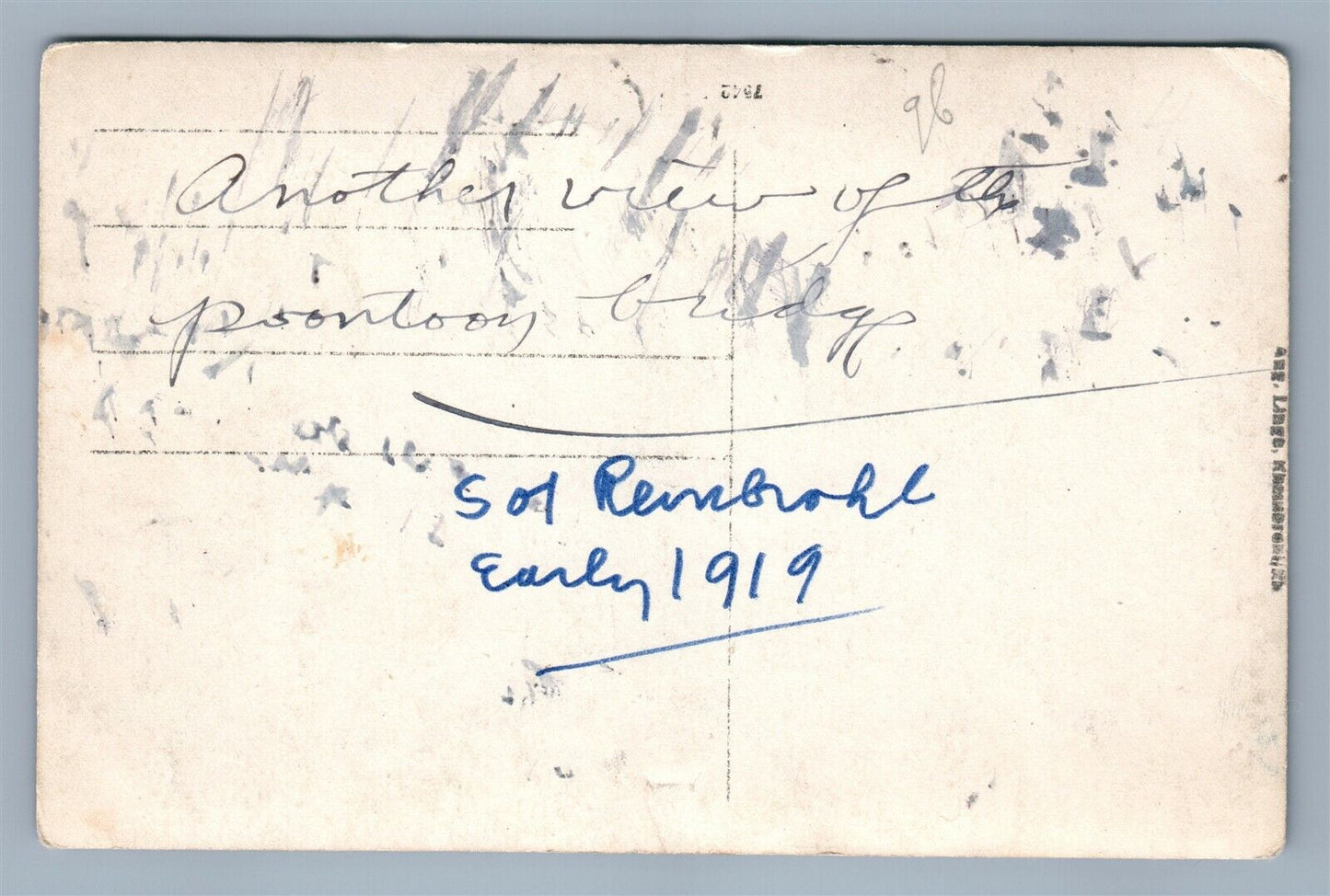 PONTOON BRIDGE w/ MILITARY TROOPS 1919 ANTIQUE REAL PHOTO POSTCARD RPPC